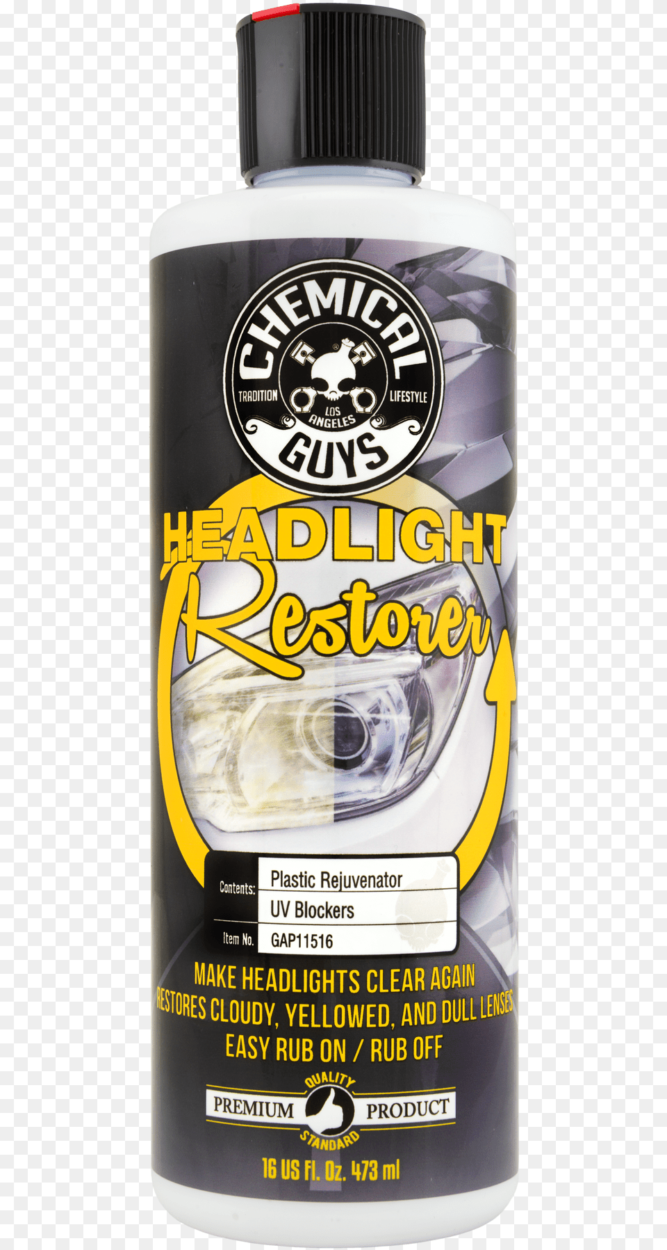 Headlight Lens Restorer And Protectant Chemical Guys Headlight Restoration, Bottle, Alcohol, Beer, Beverage Free Transparent Png