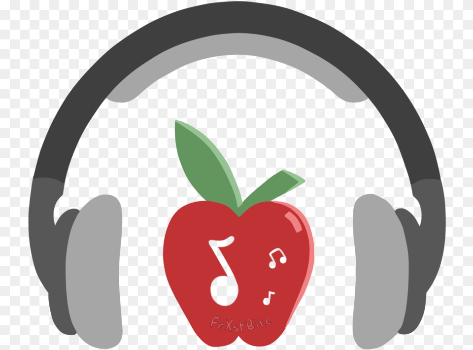Headphone Clipart Headphone Apple Emblem, Food, Fruit, Plant, Produce Free Png Download