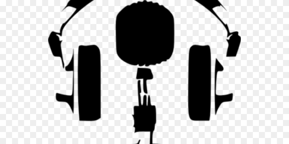 Headphone Clipart Microphone Clipart Headphones And Microphone Clipart, Gray Free Transparent Png
