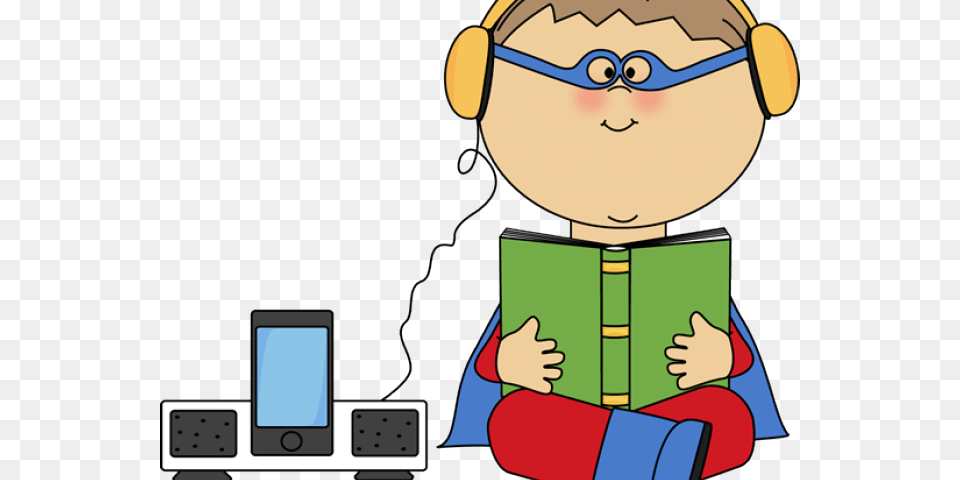 Headphone Clipart Wireless Headphone, Person, Reading, Baby, Book Free Png