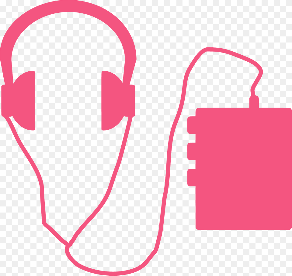 Headphones And Cassette Tape Player Silhouette, Electronics, Bag Png