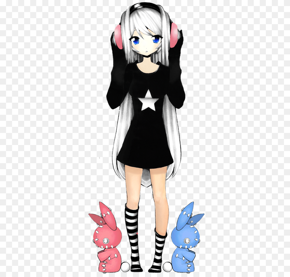 Headphones Anime Anime Art, Book, Publication, Comics, Person Free Transparent Png