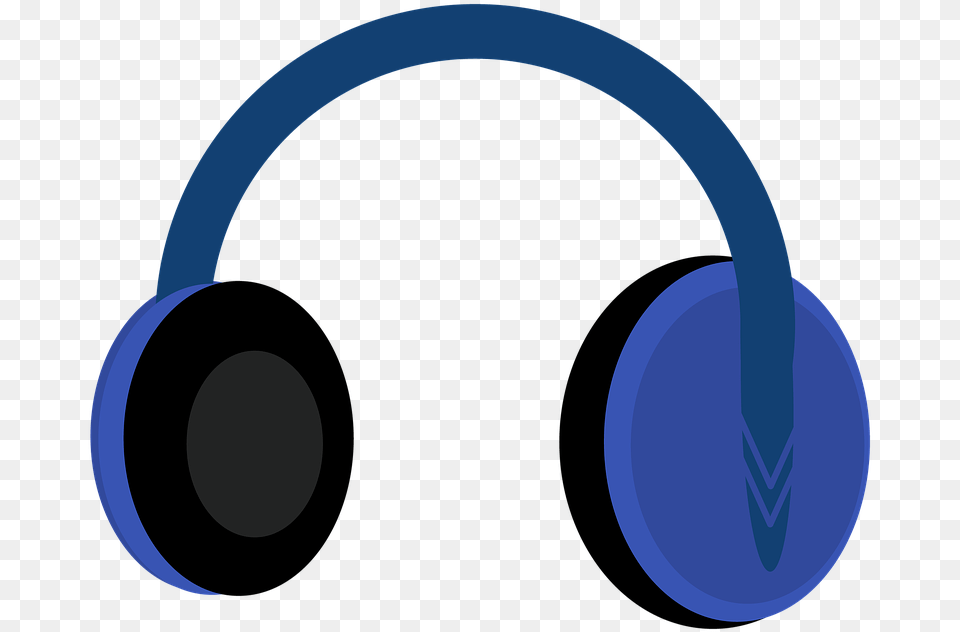 Headphones Blue Black Vector Illustration Circle, Electronics Free Transparent Png