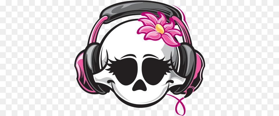 Headphones Cartoon Skull With Headphones, Electronics, Baby, Person, Face Free Transparent Png