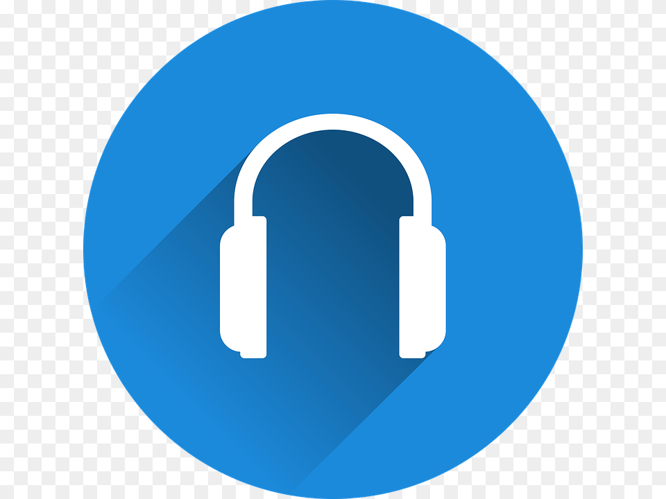 Headphones Headset Music Multimedia Mp3 Sound Blue Headphone Icon, Disk Free Transparent Png