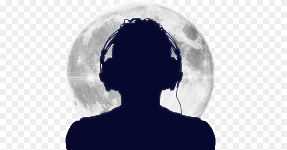 Headphones Silhouette Photography Silhouette With Headphones, Astronomy, Electronics, Moon, Nature Free Png Download