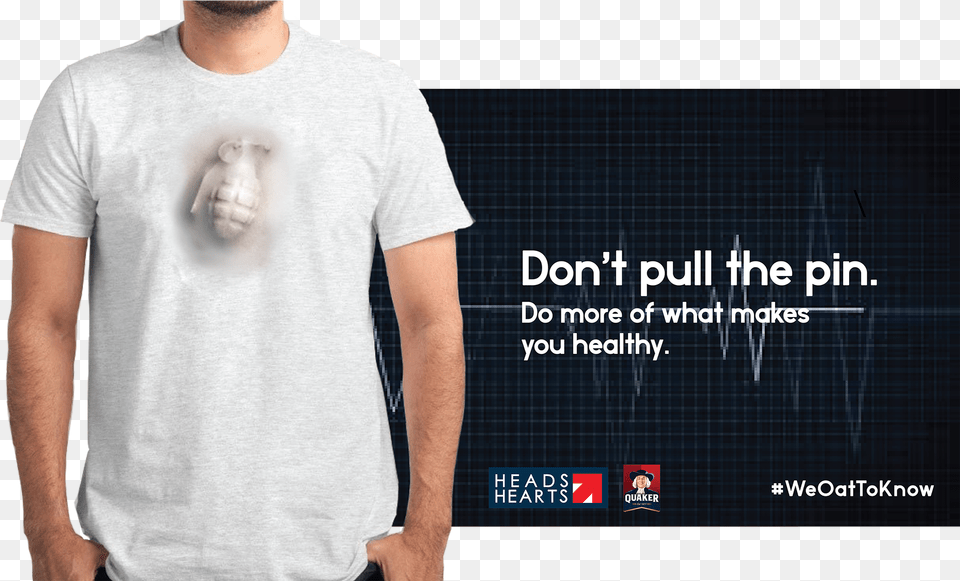 Heads Up Hearts For Quaker Oats Unisex, Clothing, Shirt, T-shirt, Adult Free Png