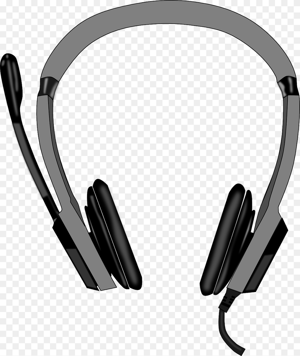 Headset Head Set Headphones Mic Clipart Headphone Microphone Cartoon, Electronics, Smoke Pipe Png Image