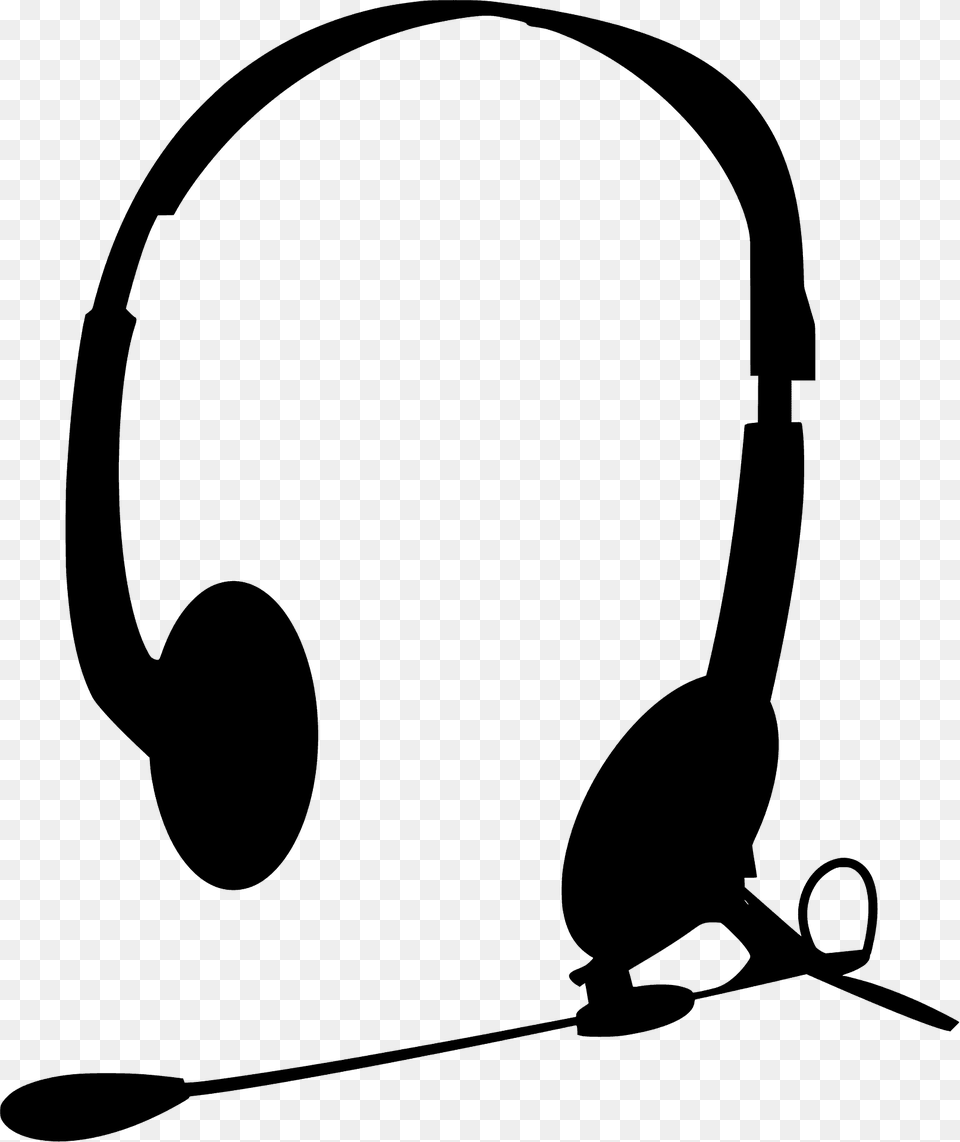 Headset Silhouette, Electronics, Headphones, Electrical Device, Microphone Png Image