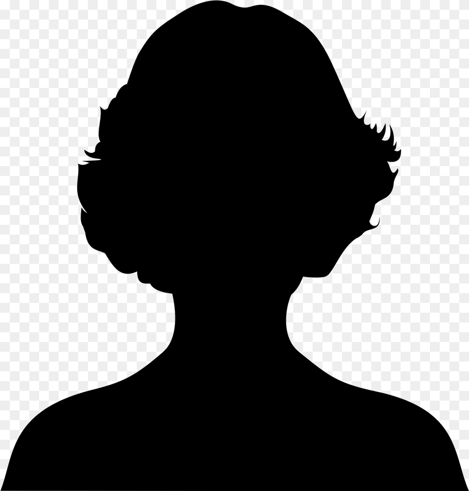 Headshot Female Silhouette, Gray Free Png
