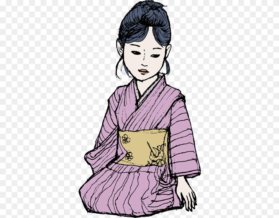 Headwomanart Kimono Clipart, Robe, Person, Gown, Formal Wear Free Png Download