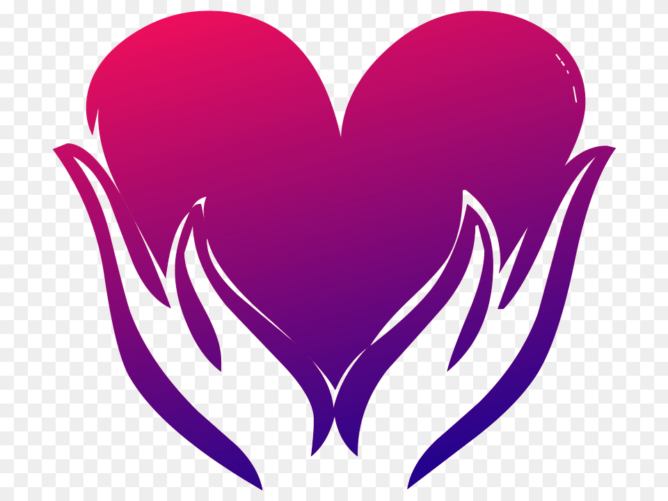 Healing Clipart Heart Shaped Hand, Flower, Petal, Plant, Purple Png Image