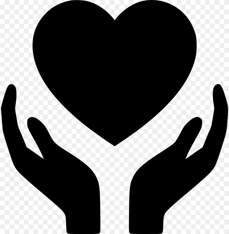 Healthcare Heart In Hand Icon, Silhouette, Stencil, Person Png