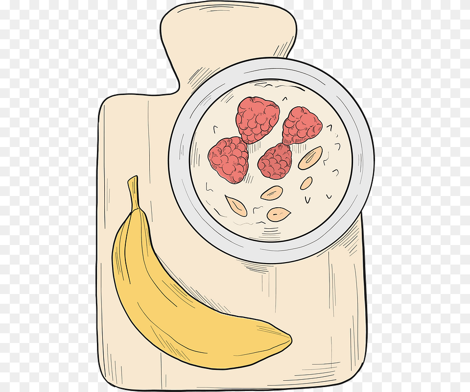 Healthy Breakfast Clipart, Banana, Food, Fruit, Plant Free Transparent Png