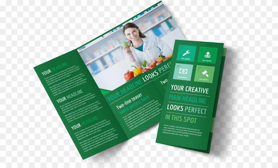 Healthy Diet Specialists Brochure Template Preview Fitness Brochure, Advertisement, Poster, Adult, Female Png Image
