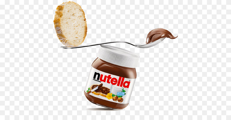 Heaped Teaspoon Nutella, Cutlery, Spoon, Bread, Food Png Image