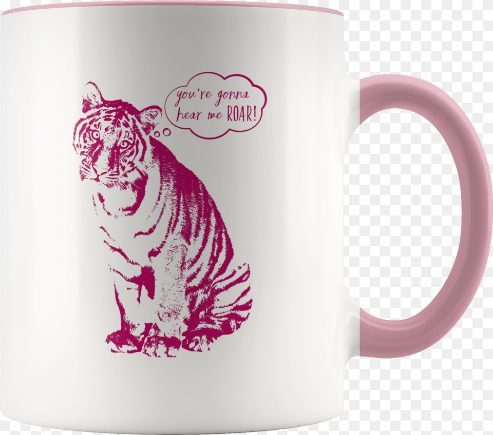 Hear Me Roar Mug Caffeine Queen Mug Full Size Tiger Shirt For Kids, Cup, Animal, Mammal, Wildlife Free Png Download