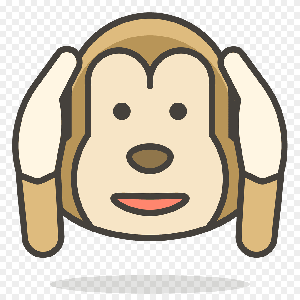 Hear No Evil Monkey Emoji Clipart, Plush, Toy, Face, Head Png Image