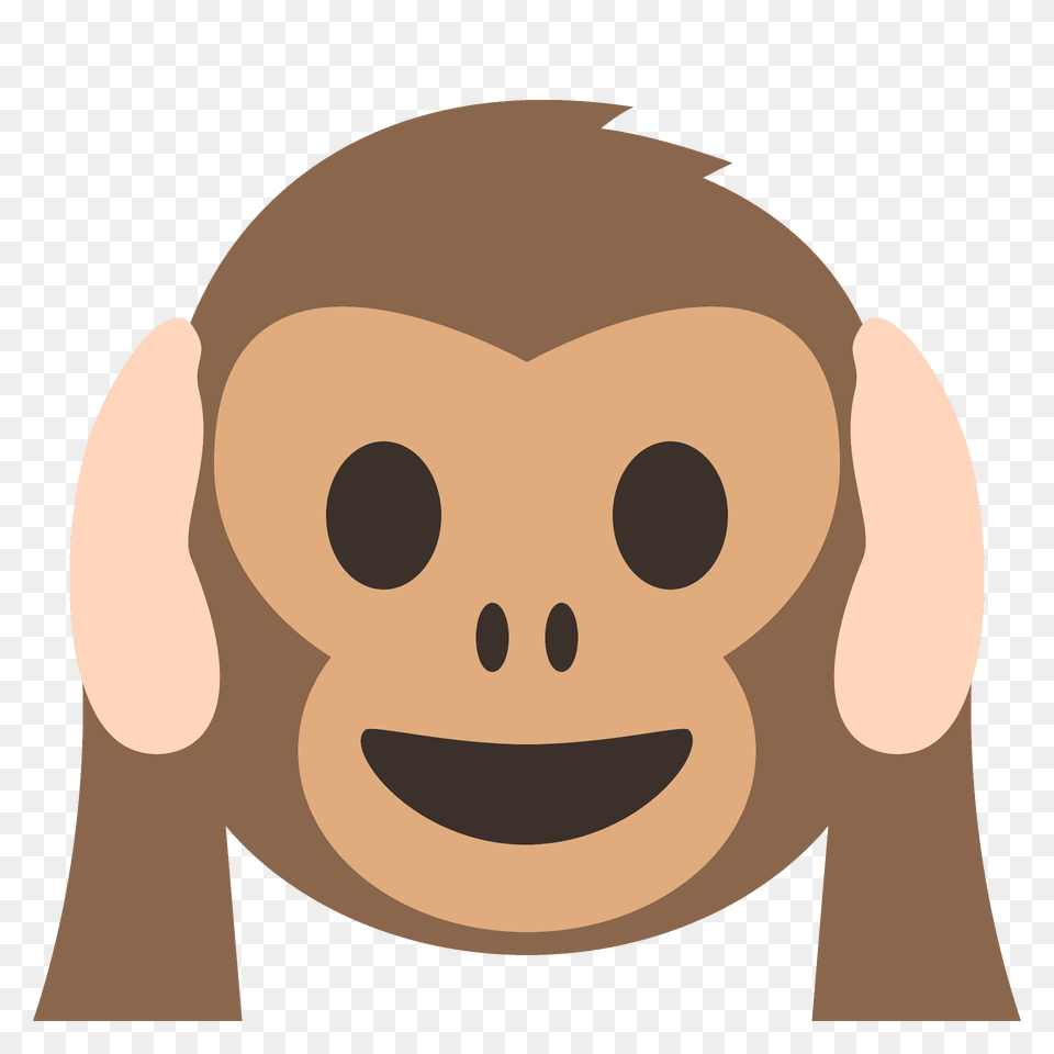 Hear No Evil Monkey Emoji Clipart, Plush, Toy, Face, Head Png