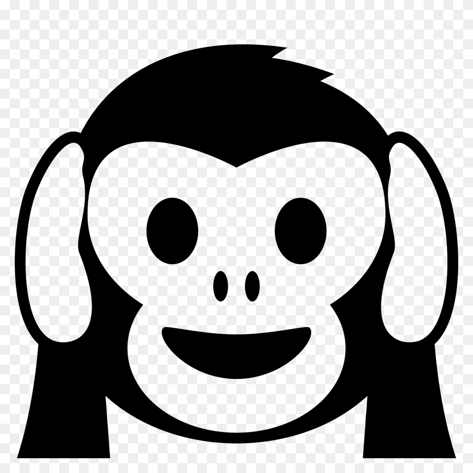Hear No Evil Monkey Emoji Clipart, Stencil, Person, Cartoon Free Transparent Png