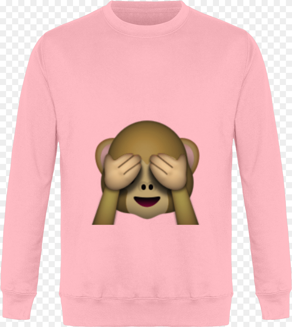 Hear No Evil Monkey Emoji Download Queen Monkey, Clothing, Long Sleeve, Sleeve, Knitwear Free Transparent Png