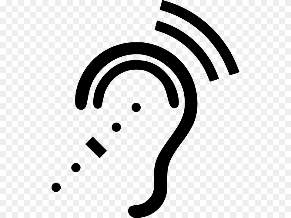 Hearing Ear Sound Listen Deaf, Gray Png Image