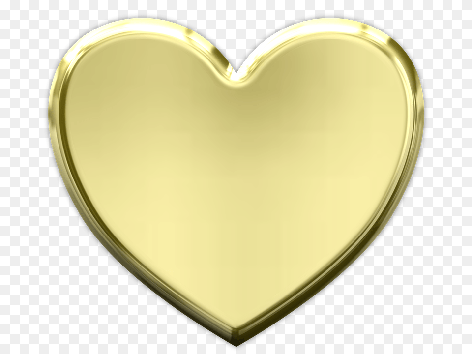 Heart Plate, Gold Png