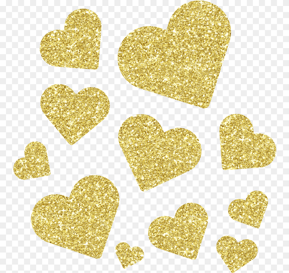 Heart, Gold, Glitter Free Png Download