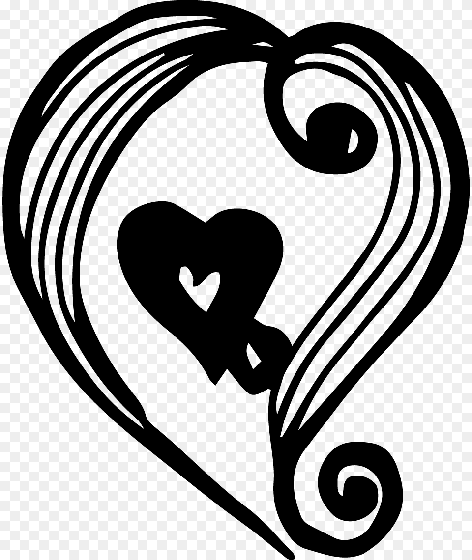 Heart, Stencil Free Png Download