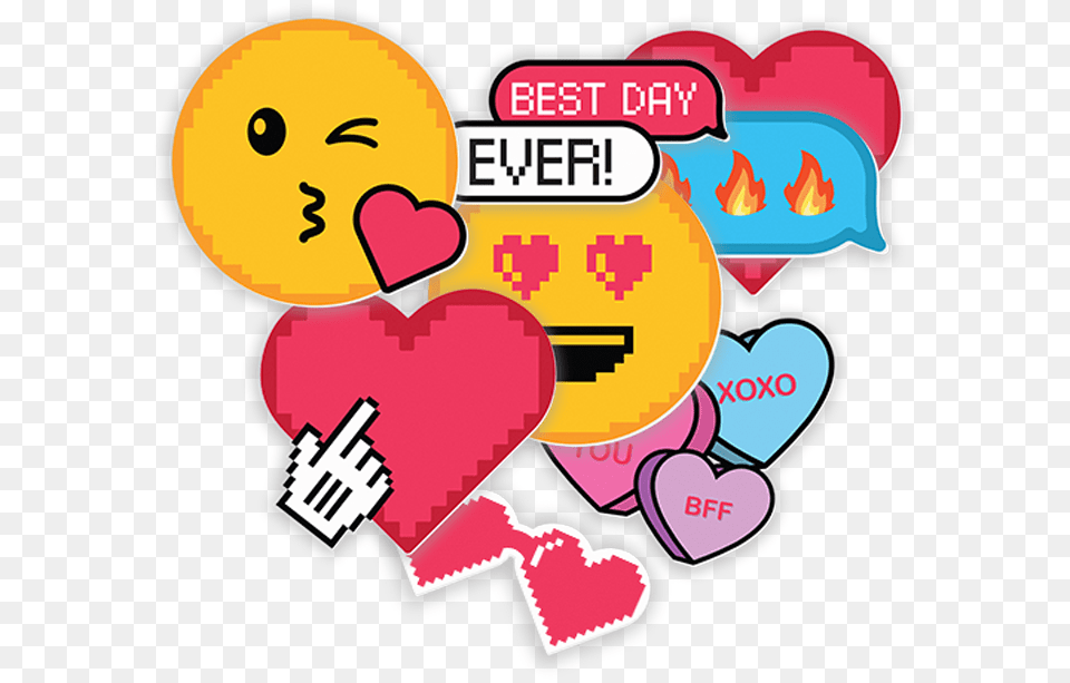 Heart, Sticker, Dynamite, Weapon, Face Free Png Download