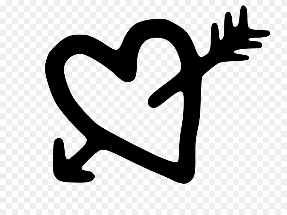 Heart And Arrow Drawing Png Image