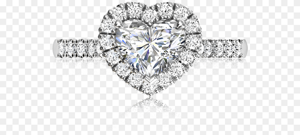 Heart Angel Halo Engagement Ring Full Size Download Diamond, Accessories, Gemstone, Jewelry, Chandelier Free Png