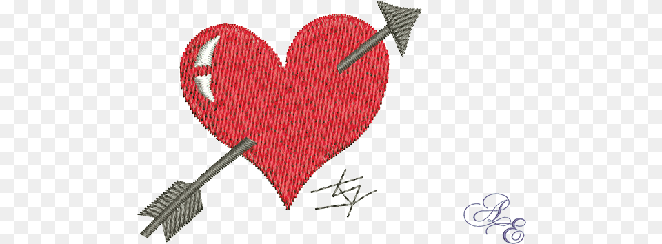 Heart Arrow Arrow Heart Embroidery Png Image