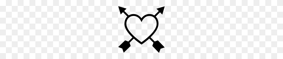 Heart Arrow Icons Noun Project, Gray Png Image