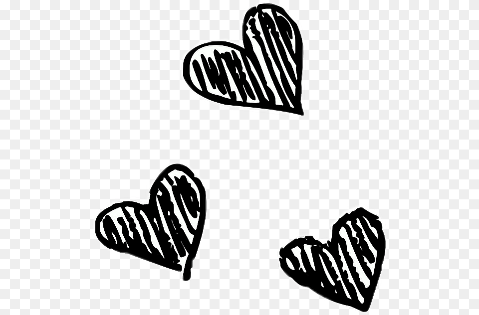 Heart Art Pencil Doodle Drawing Blackandwhite Black Transparent Heart, Stencil, Text, Animal, Mammal Free Png