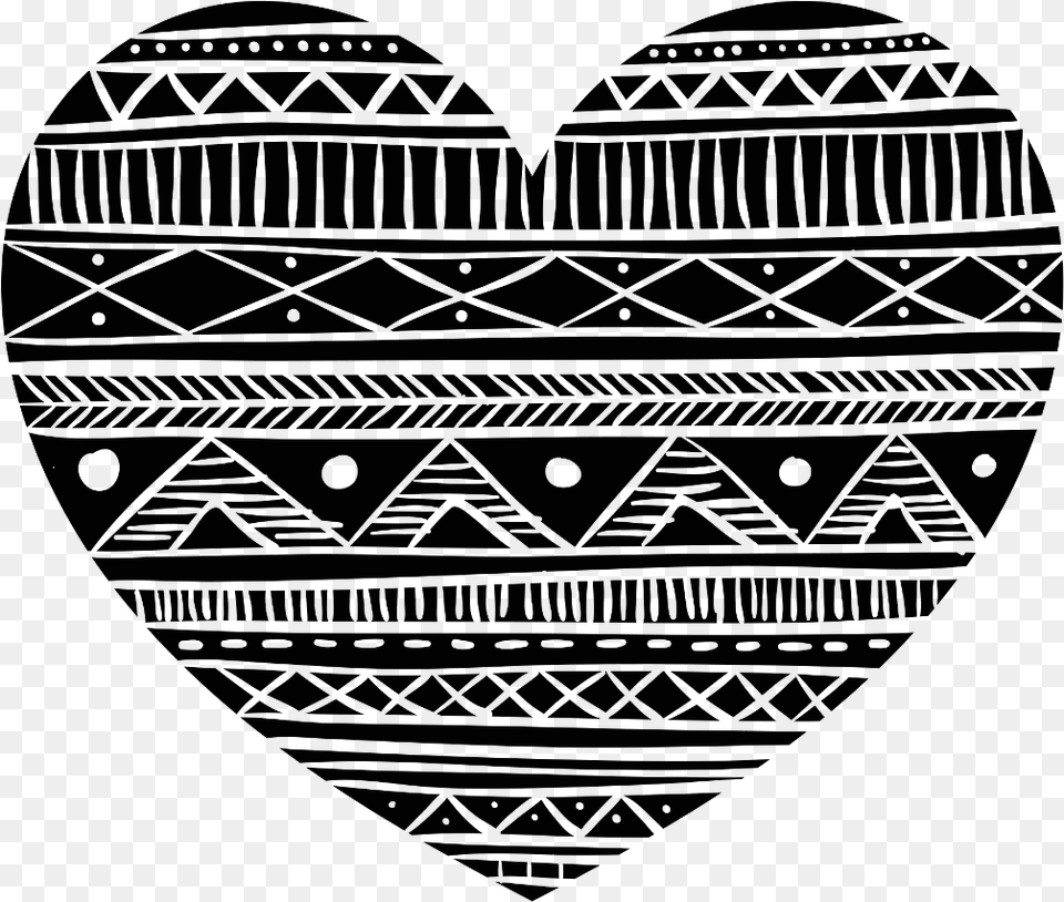 Heart Aztecdesign Aztec Geometric Heartdesign Boho Boho Heart, Pattern Free Png Download