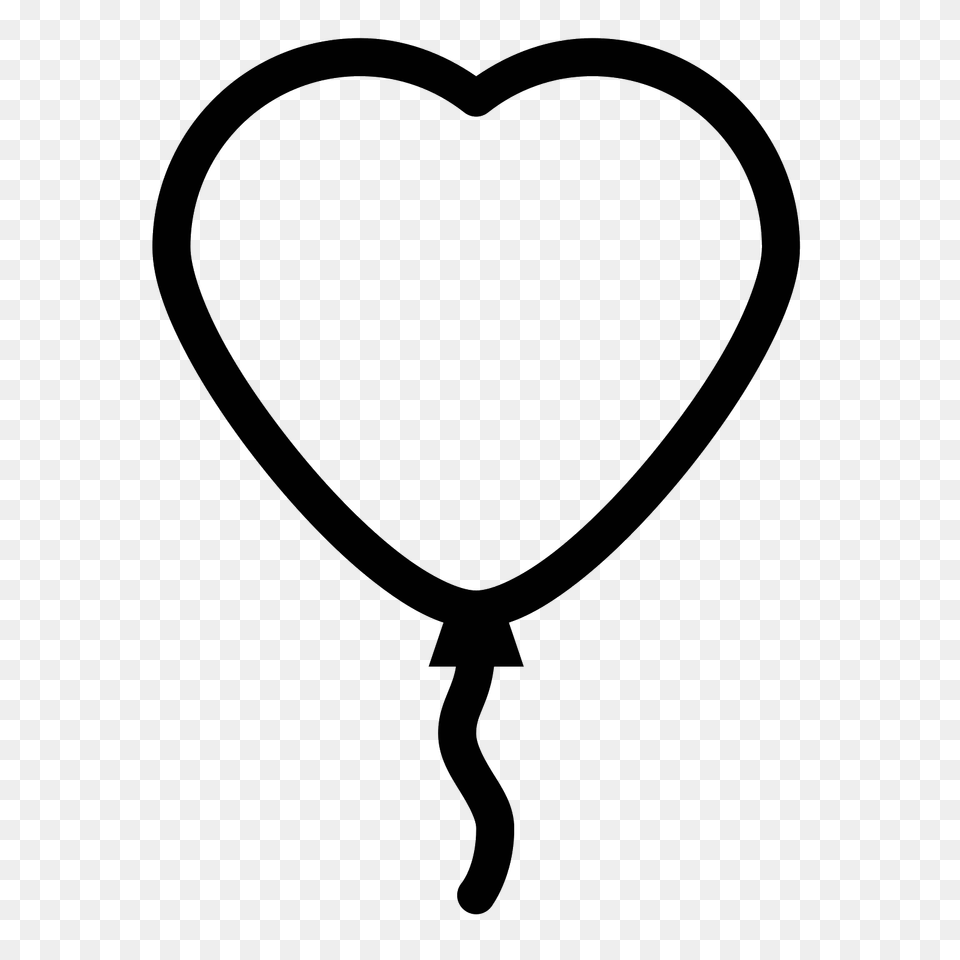 Heart Balloon Icon, Gray Free Png