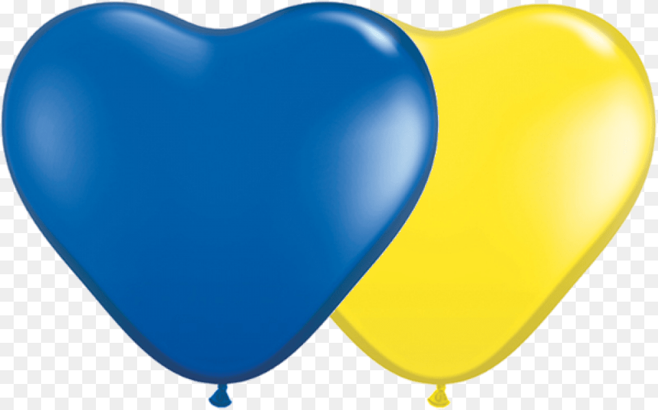 Heart Balloon Qualatex 6 Heart Balloons Black Cuore Giallo E Blu Free Png Download