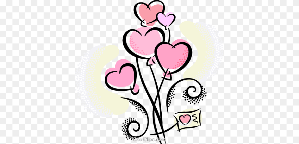 Heart Balloons Royalty Vector Clip Art Illustration, Pattern, Graphics, Floral Design, Flower Png