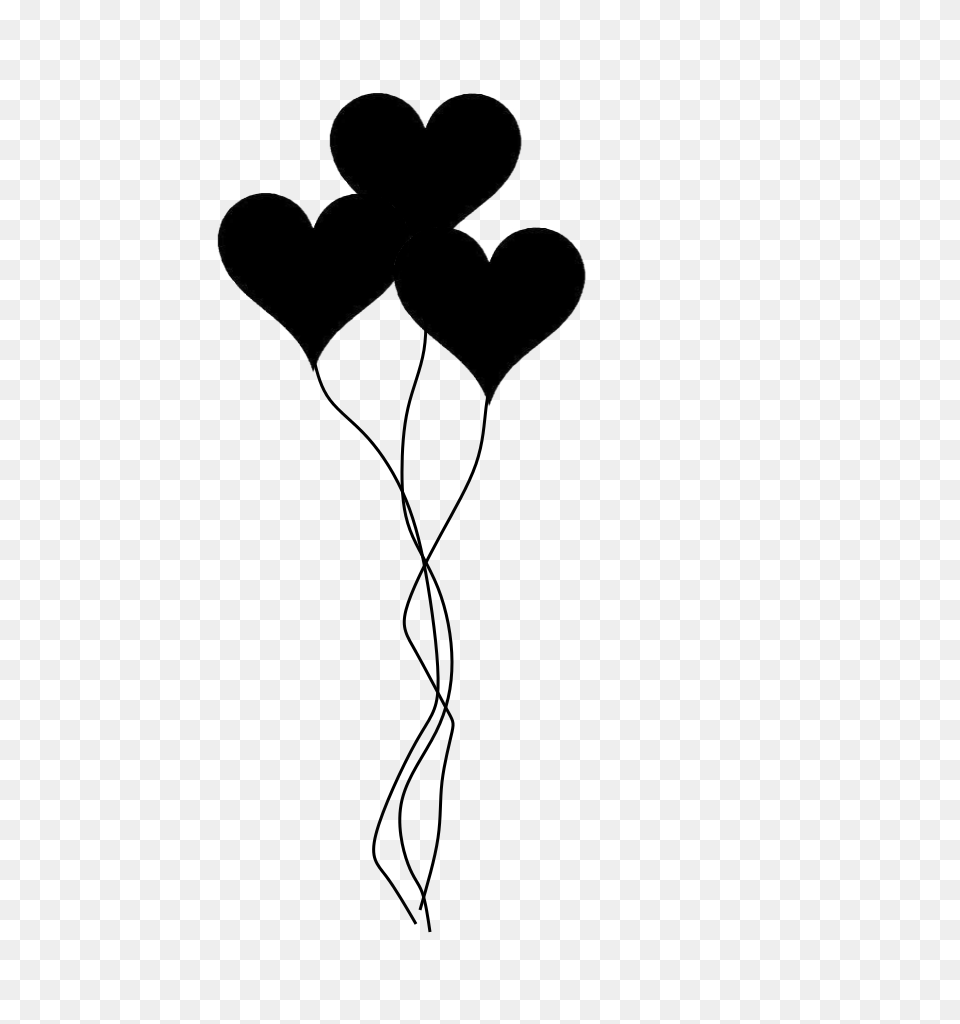 Heart Balloons Silhouette Png Image