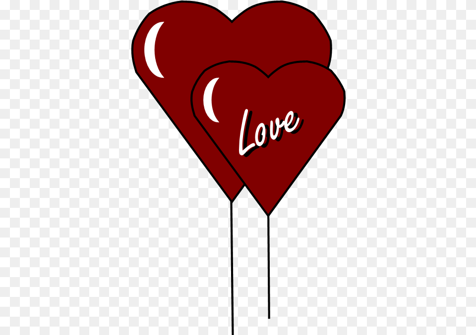 Heart Balloons Two Red Heart Balloons With The Word Love, Food, Ketchup Free Transparent Png