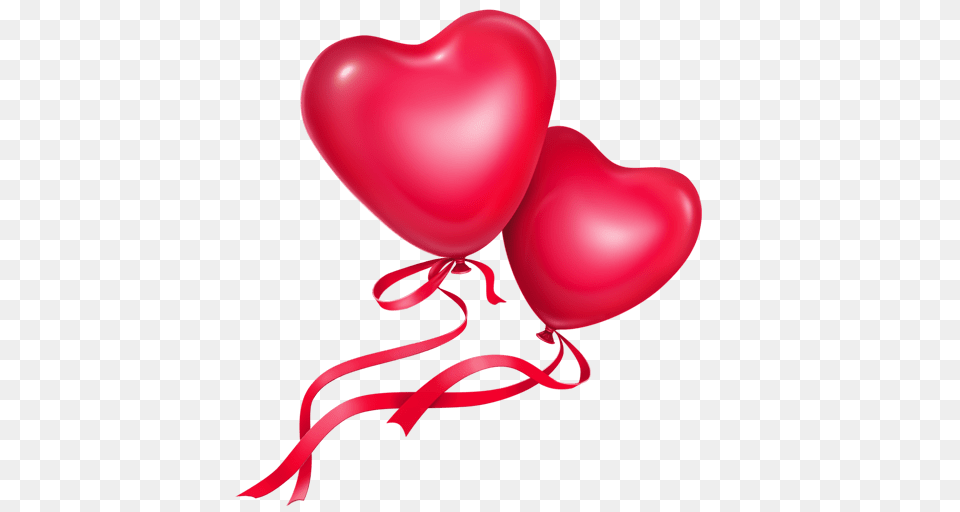 Heart Balloons With Ribbons, Balloon Free Transparent Png