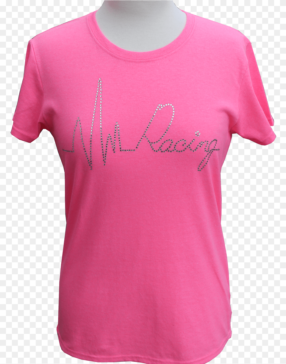 Heart Beat Of Racing Rhinestones Crew Neck Amp T39s Active Shirt, Clothing, T-shirt Free Transparent Png