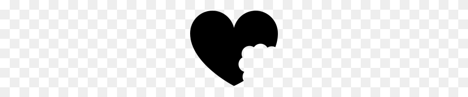 Heart Bite Icons Noun Project, Gray Png