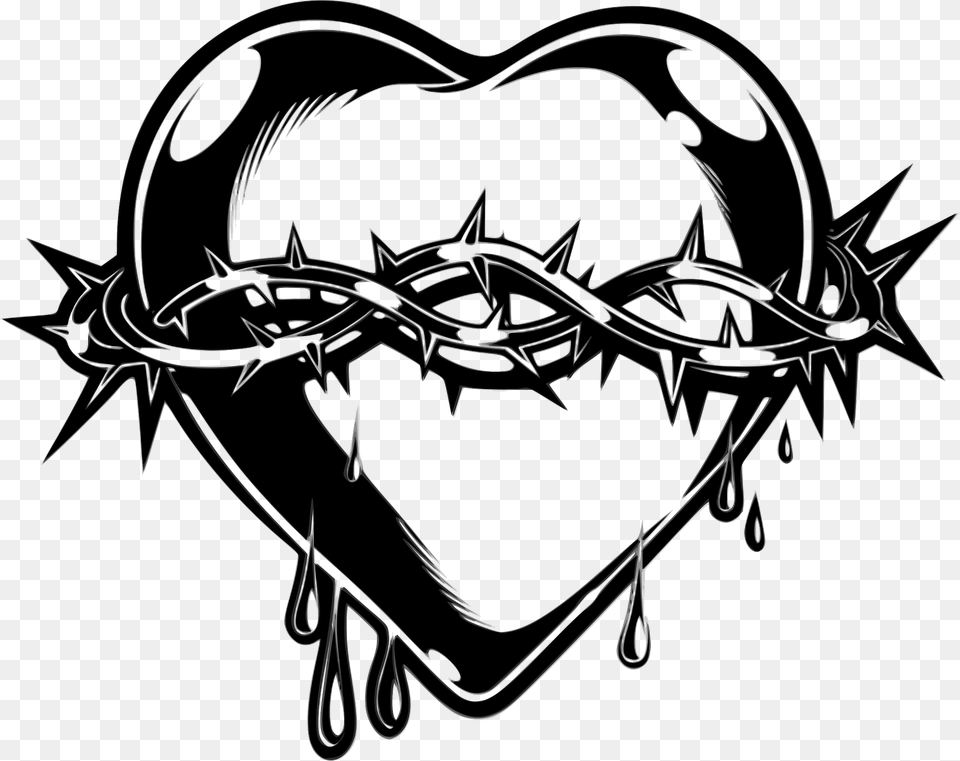 Heart Black And White Clipart, Barbed Wire, Wire Free Transparent Png