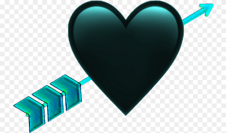 Heart Blackheart Heartwitharrow Black Turquoise Heart Png Image