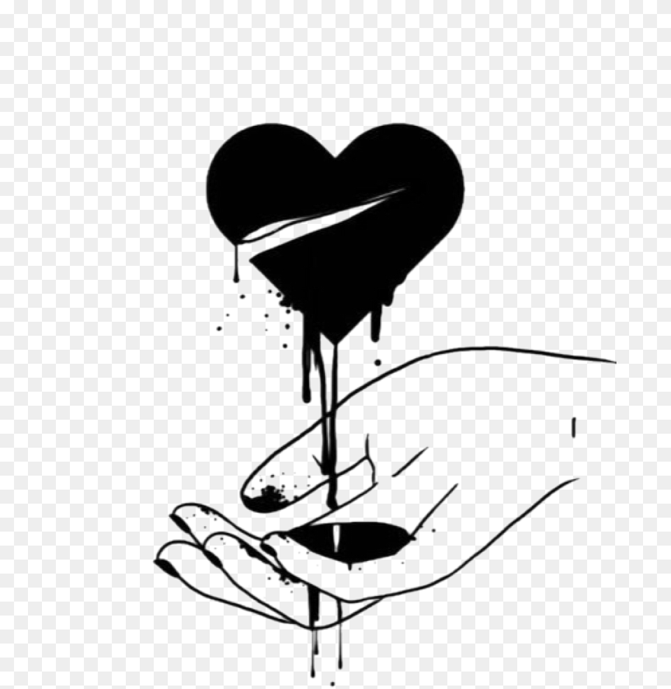 Heart Bleeding Black Lineart Freetoedit Bleeding Heart Lineart, Smoke Pipe, Art, Drawing Free Png Download