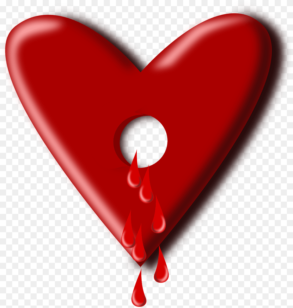 Heart Bloody Love Vector Graphic On Pixabay Heart That Has A Hole, Balloon, Smoke Pipe Free Png Download