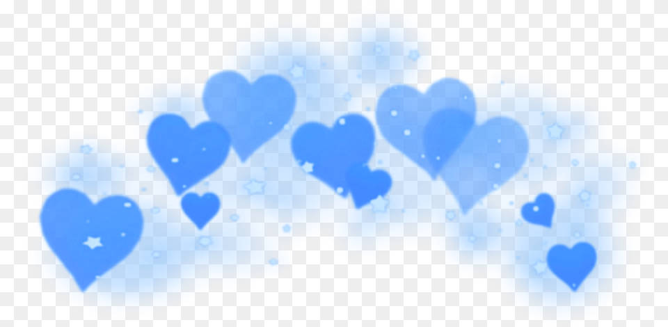 Heart Blue Crown Snapchat Smoke Star Head Tumblr Cute Blue Hearts Transparent Background, Foam, Stain Free Png Download