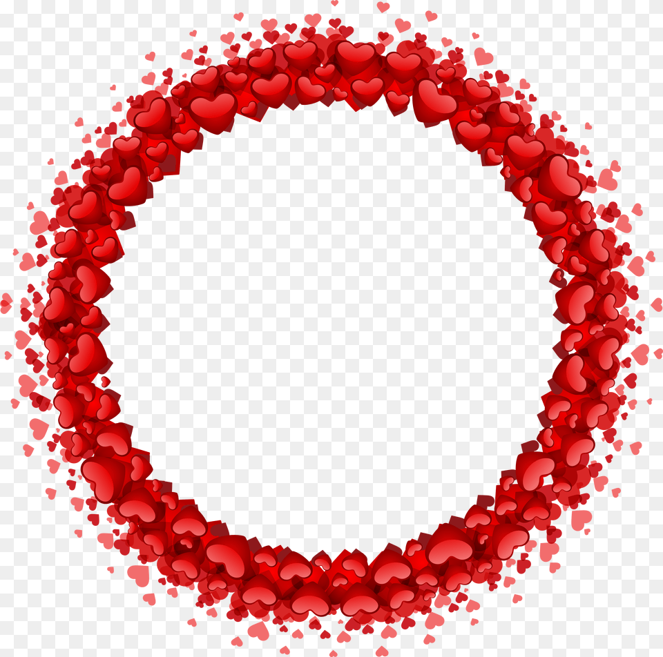 Heart Border Red Round Border Free Png